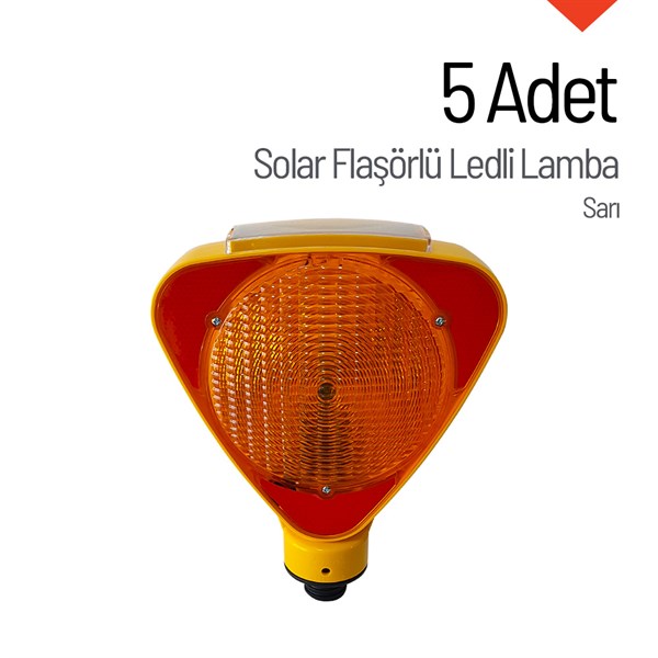 Solar Flaşörlü Ledli Lamba Sarı 5`li SetSolar Flaşörler