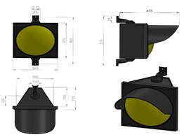 300 mm Power Ledli Tekli Sinyal Verici Siyah Standart