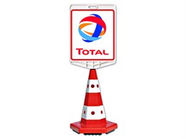 Total Logo Çift Taraf Baskı Trafik Koni Seti