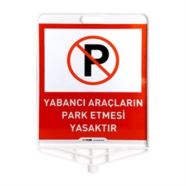 Yabancı Araçların Park Etmesi Yasaktır Çift Taraf Baskı Sarı Delinatör SetiDelinatör Seti